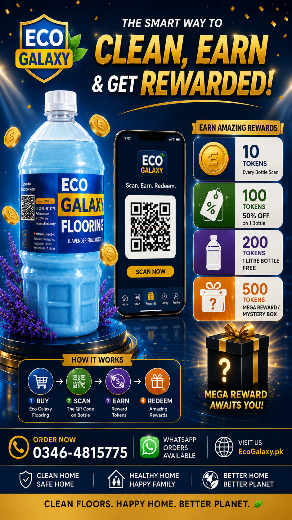 Eco Galaxy Flooring™ Premium Lavender Floor Cleaner – Professional-Grade Cleaning & Long-Lasting Freshness | 1 Litre