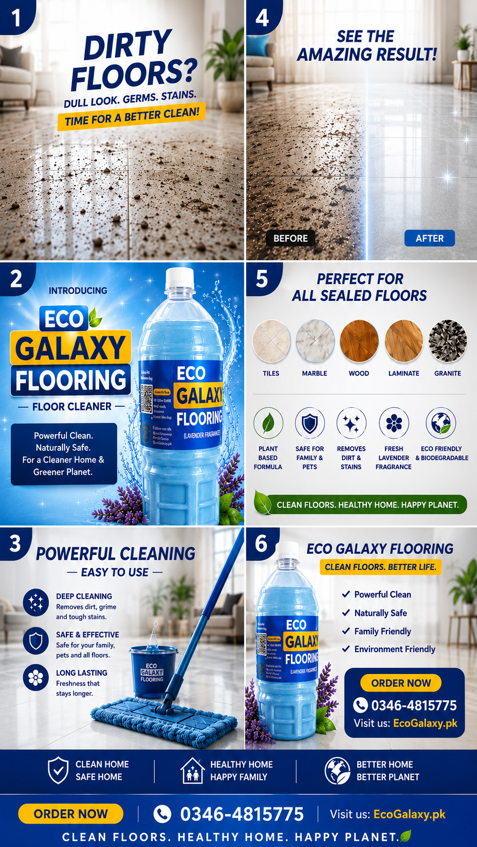 Eco Galaxy Flooring™ Premium Lavender Floor Cleaner – Professional-Grade Cleaning & Long-Lasting Freshness | 1 Litre